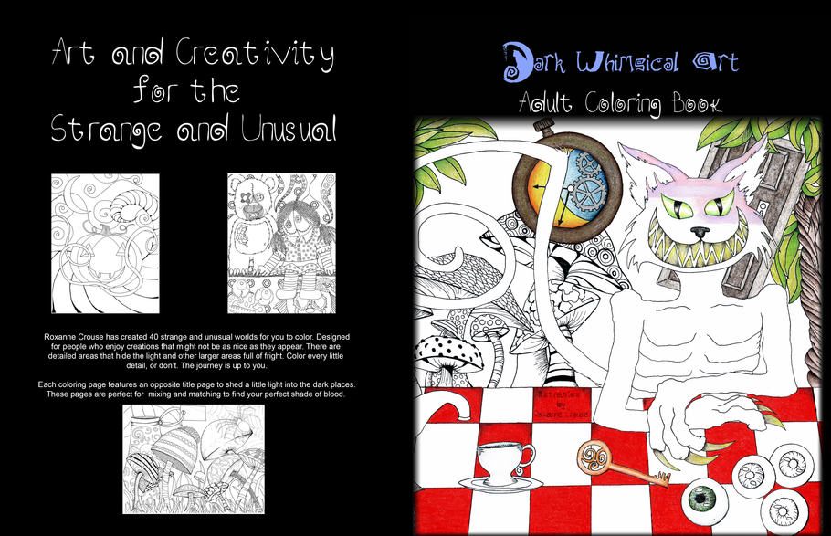 June 16 A Look Inside My Dark Whimsical Art Adult Coloring Book #coloringbook