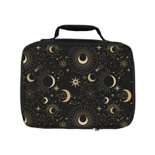 Load image into Gallery viewer, Black and Gold Mystic Night Lunch Bag
