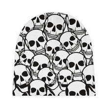 Load image into Gallery viewer, Black and White Skulls Everywhere Baby Beanie (AOP)