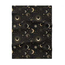 Load image into Gallery viewer, Black and Gold Mystic Night Soft Fleece Baby Blanket