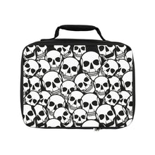 Load image into Gallery viewer, Black and White Skulls Everywhere Lunch Bag