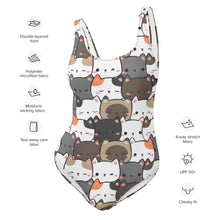 Load image into Gallery viewer, Cute Cats Closeup One-Piece Swimsuit