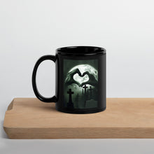 Load image into Gallery viewer, Forever Love Creepy Valentine Black Glossy Mug Gift