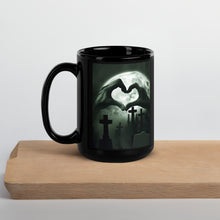 Load image into Gallery viewer, Forever Love Creepy Valentine Black Glossy Mug Gift