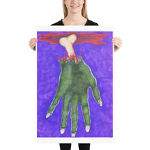 Load image into Gallery viewer, Cut off zombie hand art print Halloween art for goths