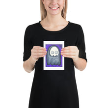 Load image into Gallery viewer, Skull Ghost on purple Spooky Art Print Poster