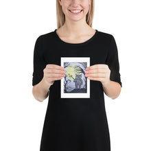 Load image into Gallery viewer, Spooky Halloween cat with Candy Corn Art Print Poster