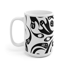 Load image into Gallery viewer, Spooky Black and white Halloween Ghost White Ceramic coffee Mug