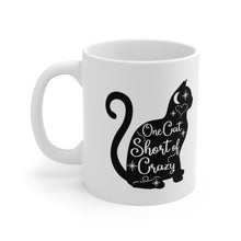 Load image into Gallery viewer, One Cat Short Of Crazy Ceramic Coffee Mug 11oz