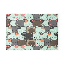 Load image into Gallery viewer, Cute Cats Closeup Glass Cutting Board: Infuse Your Kitchen with Feline Flair! 🐾🍽️