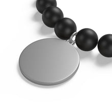 Load image into Gallery viewer, The word Witch in white creepy letters on a black Matte Onyx Bracelet