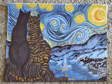 Load image into Gallery viewer, Starry Kitties Parody of Starry Night Printable Adult Coloring Page