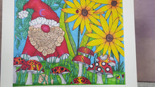 Load image into Gallery viewer, Garden Gnome Signed Print Artwork by The Spooky Cat Lady