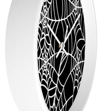 Load image into Gallery viewer, Halloween Decoration Black and white spider web Wall clock
