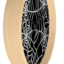 Load image into Gallery viewer, Halloween Decoration Black and white spider web Wall clock