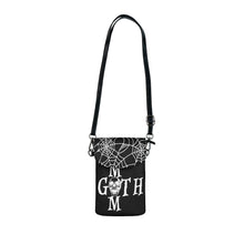 Load image into Gallery viewer, Goth Mom with Spiderwebs Black Small Cell Phone Wallet