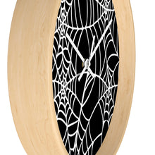 Load image into Gallery viewer, Halloween Decoration Black and white spider web Wall clock