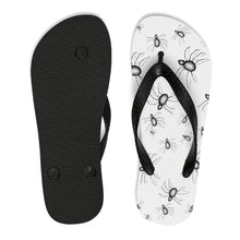 Load image into Gallery viewer, Summer Goth outfit Crawling With Spiders Unisex Flip-Flops