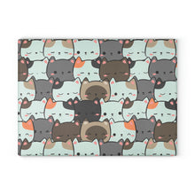 Load image into Gallery viewer, Cute Cats Closeup Glass Cutting Board: Infuse Your Kitchen with Feline Flair! 🐾🍽️