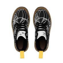 Load image into Gallery viewer, Halloween Black and white Spider Web Shoes Women's Martin Boots