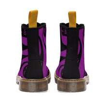Load image into Gallery viewer, Black and Purple Ghost Women's Goth Fashion Canvas Boots