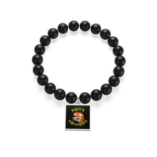 Load image into Gallery viewer, Happy Halloween Scary Pumpkin Matte Onyx Bracelet