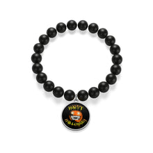 Load image into Gallery viewer, Happy Halloween Scary Pumpkin Matte Onyx Bracelet
