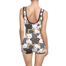 Load image into Gallery viewer, Cute Cats Closeup Women's Vintage Swimsuit (AOP)