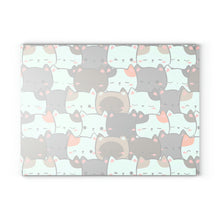Load image into Gallery viewer, Cute Cats Closeup Glass Cutting Board: Infuse Your Kitchen with Feline Flair! 🐾🍽️