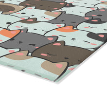 Load image into Gallery viewer, Cute Cats Closeup Glass Cutting Board: Infuse Your Kitchen with Feline Flair! 🐾🍽️