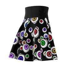 Load image into Gallery viewer, Goth Fashion Eyeballs Everywhere Women's Skater Skirt