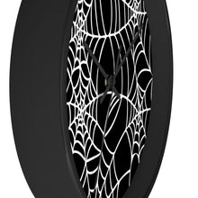 Load image into Gallery viewer, Halloween Decoration Black and white spider web Wall clock