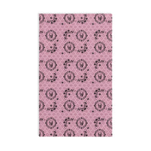 Load image into Gallery viewer, Victorian Skulls and Spiders Pattern Pink and Black Hand Towel