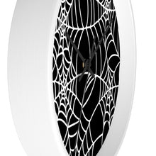 Load image into Gallery viewer, Halloween Decoration Black and white spider web Wall clock