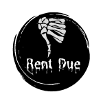 Load image into Gallery viewer, Goth Halloween Thumbs down rent due Sticker sheet for planners and journals