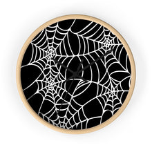 Load image into Gallery viewer, Halloween Decoration Black and white spider web Wall clock