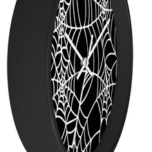 Load image into Gallery viewer, Halloween Decoration Black and white spider web Wall clock