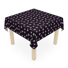 Load image into Gallery viewer, Christmas Skulls and Candy Canes black and purple Tablecloth