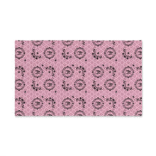 Load image into Gallery viewer, Victorian Skulls and Spiders Pattern Pink and Black Hand Towel
