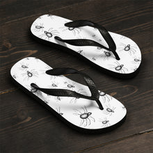 Load image into Gallery viewer, Summer Goth outfit Crawling With Spiders Unisex Flip-Flops