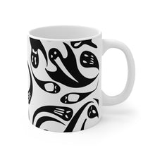 Load image into Gallery viewer, Spooky Black and white Halloween Ghost White Ceramic coffee Mug