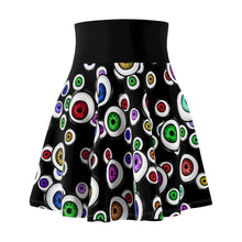 Load image into Gallery viewer, Goth Fashion Eyeballs Everywhere Women's Skater Skirt