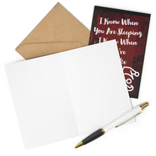 Load image into Gallery viewer, I know when you are sleeping I know when you're awake Christmas Greeting Cards (7 pcs)