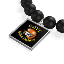 Load image into Gallery viewer, Happy Halloween Scary Pumpkin Matte Onyx Bracelet