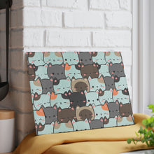 Load image into Gallery viewer, Cute Cats Closeup Glass Cutting Board: Infuse Your Kitchen with Feline Flair! 🐾🍽️