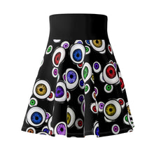 Load image into Gallery viewer, Goth Fashion Eyeballs Everywhere Women's Skater Skirt