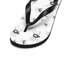 Load image into Gallery viewer, Summer Goth outfit Crawling With Spiders Unisex Flip-Flops