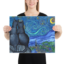 Load image into Gallery viewer, Starry Kitties Parody of Starry Night Poster