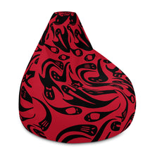 Load image into Gallery viewer, Red and Black Halloween Ghosts Bean Bag Chair w/ filling