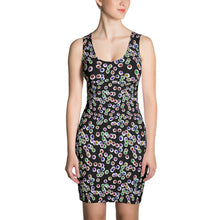 Load image into Gallery viewer, Black Goth Eyeballs Everywhere Pattern Form Fitting Dress
